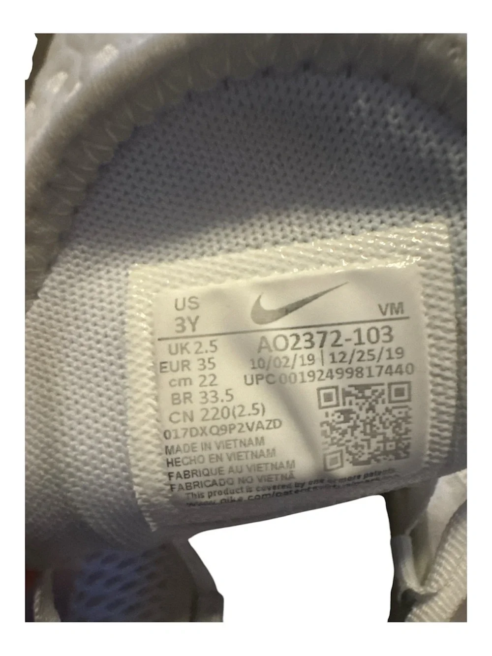 Nike Kids White Mesh Sneakers - Lightweight Play Shoes